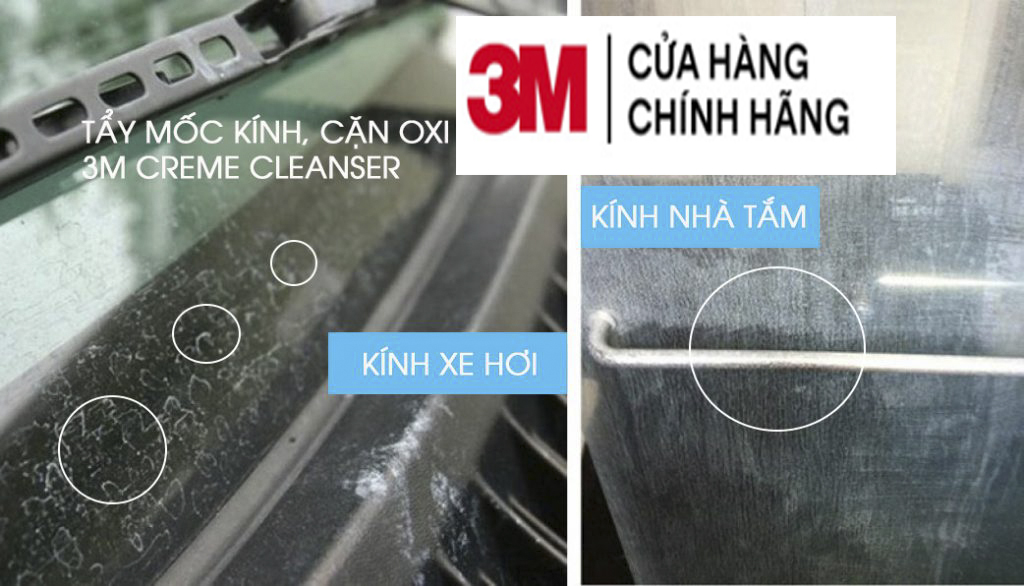 Kem Tẩy Ố, cặn Canxi, Mốc Kính Xe Hơi 3M- Tẩy sạch  inox, thép, các vật dụng nhà tắm Creme Cleanser Limpiador EnCrema  946ml