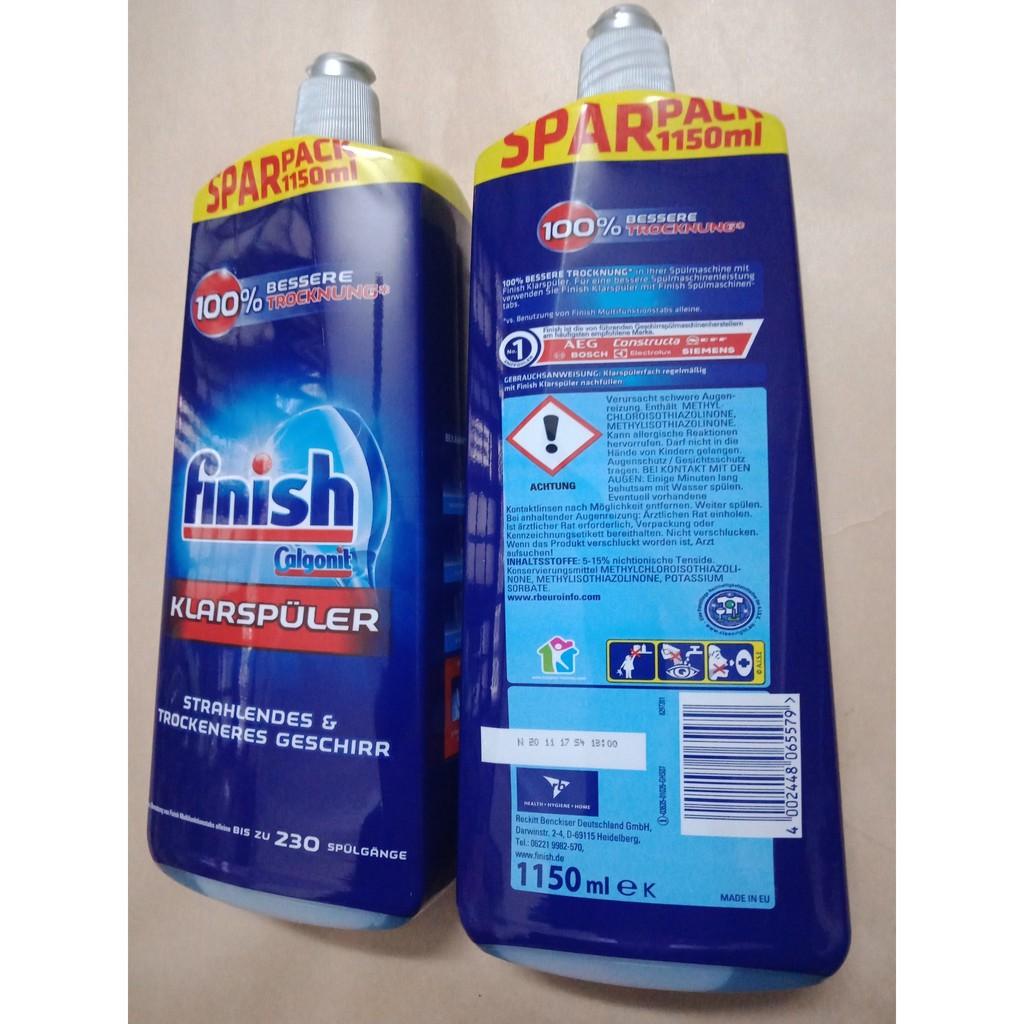 Nước Trợ Xả Finish Nước Làm Bóng 750ml Chuyên Dùng Cho Máy Rửa Chén Bát