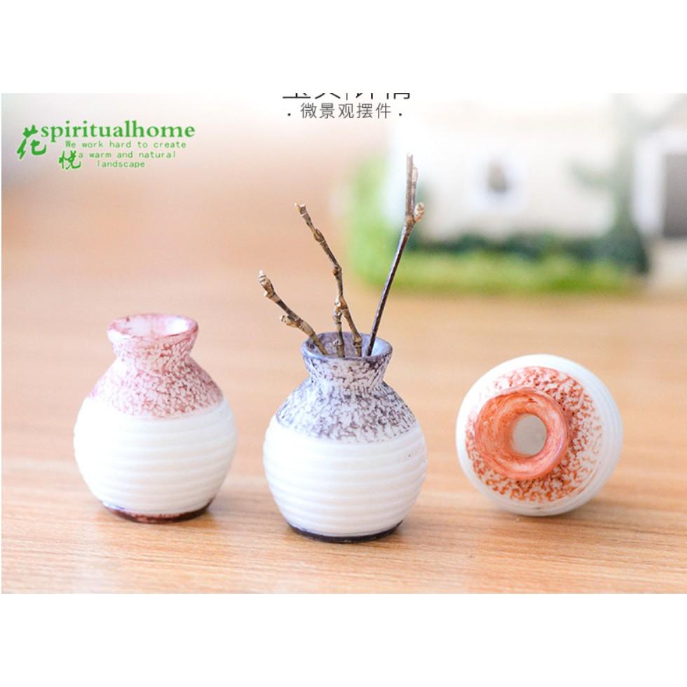 Mô hình bình gốm cắm hoa trang trí tiểu cảnh, terrarium, bonsai DIY