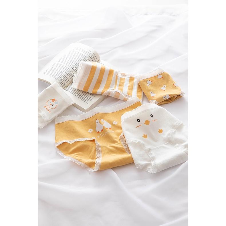 Quần Lót Nữ Cotton Thời Trang Ngỗng Con Viền Ren Ngang Eo . Hàng Loại Đẹp.