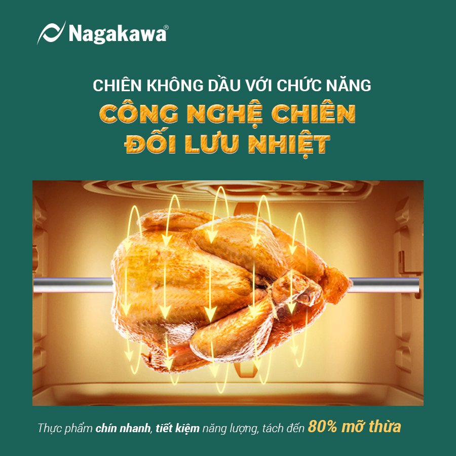 Nồi chiên không dầu cảm ứng Nagakawa NAG3309 (24L)- Hàng chính hãng