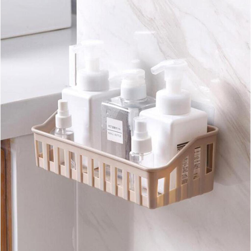 Kitchen Bathroom Wall Shower Shelf Storage Caddy Rack Self Adhesive Coffee