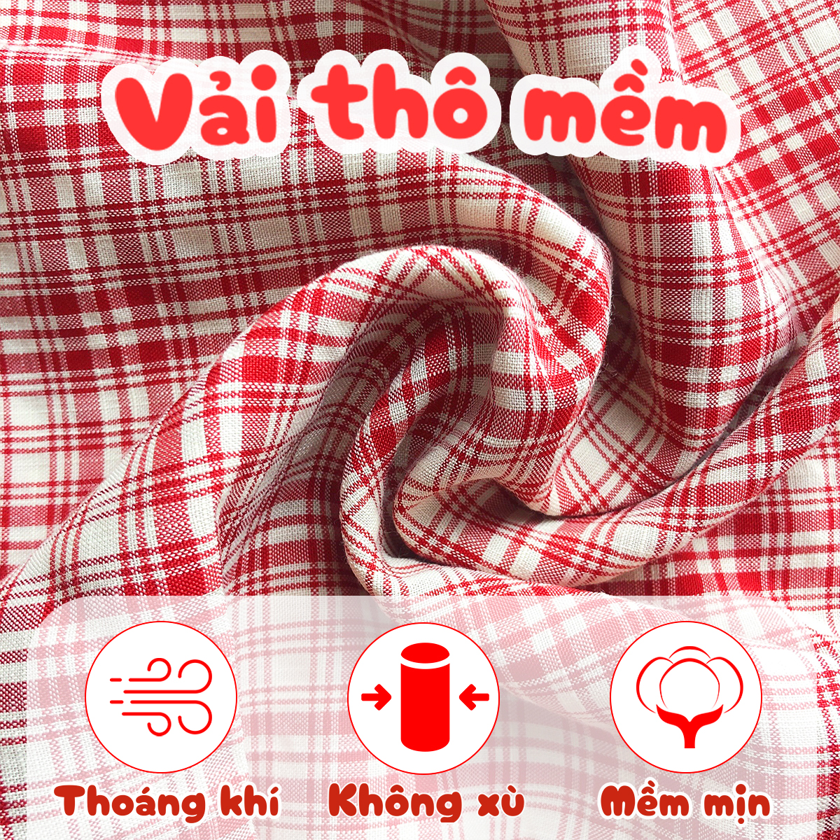 Váy cho bé gái 8-22kg họa tiết sọc đỏ Baby-S, Đầm bé gái tay phồng phong cách Hàn Quốc xinh xắn – SD093