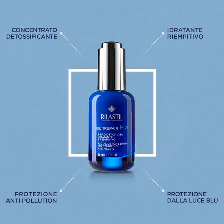 Serum Thải Độc và Dưỡng Ẩm Da Rilastil Multirepair H.A Facial Detox Serum Moisturizing And Filling 30ml