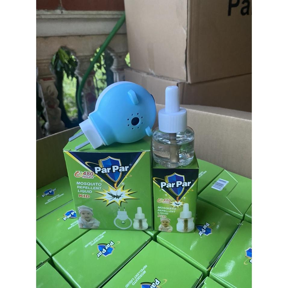 Máy đuổi muỗi CẮM LIỀN Ổ ĐIỆN xông tinh dầu parpar vỏ xanh 480h