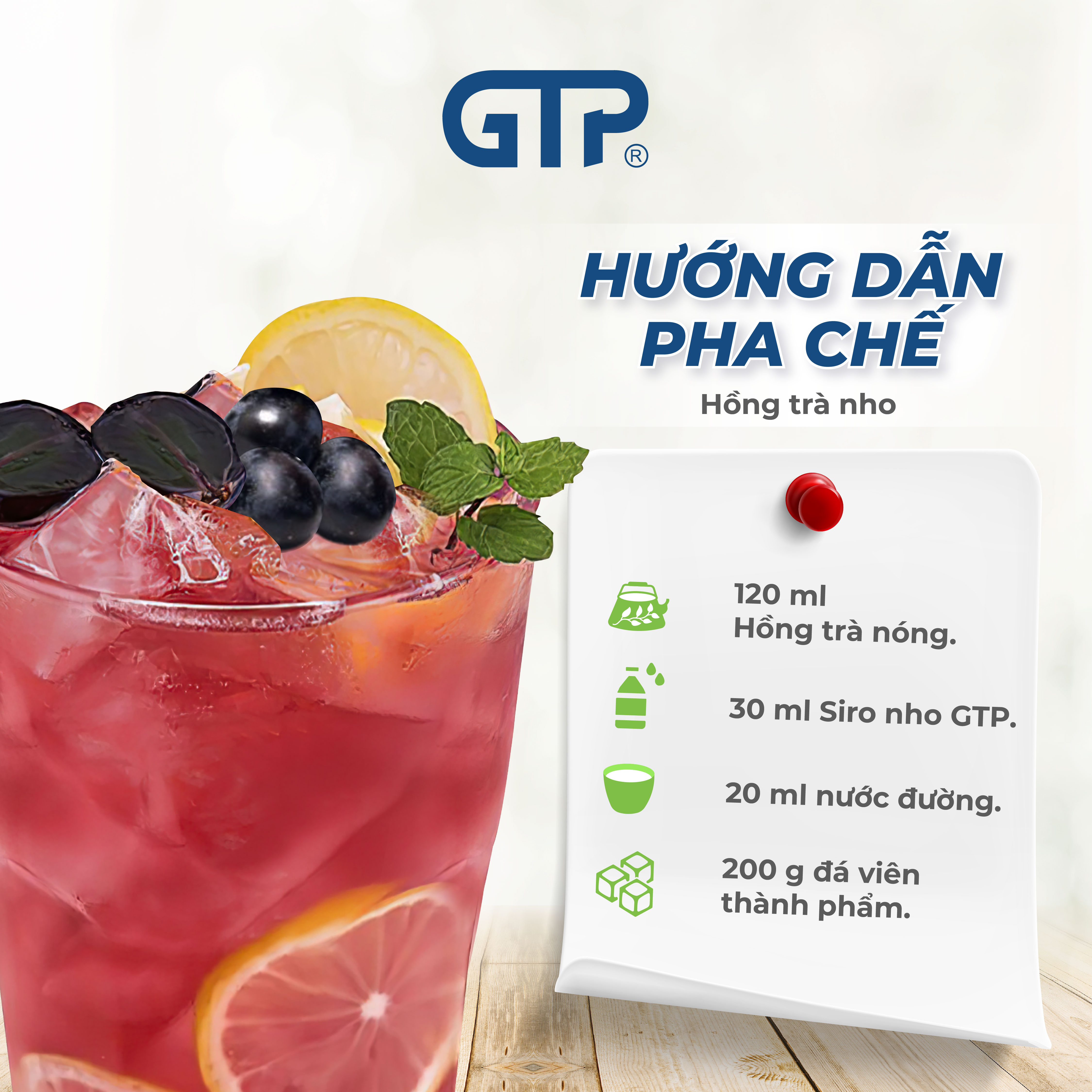 Siro Nho GTP - Chuyên dùng pha chế: Trà sữa, Trà trái cây, Cocktail, Mocktail....