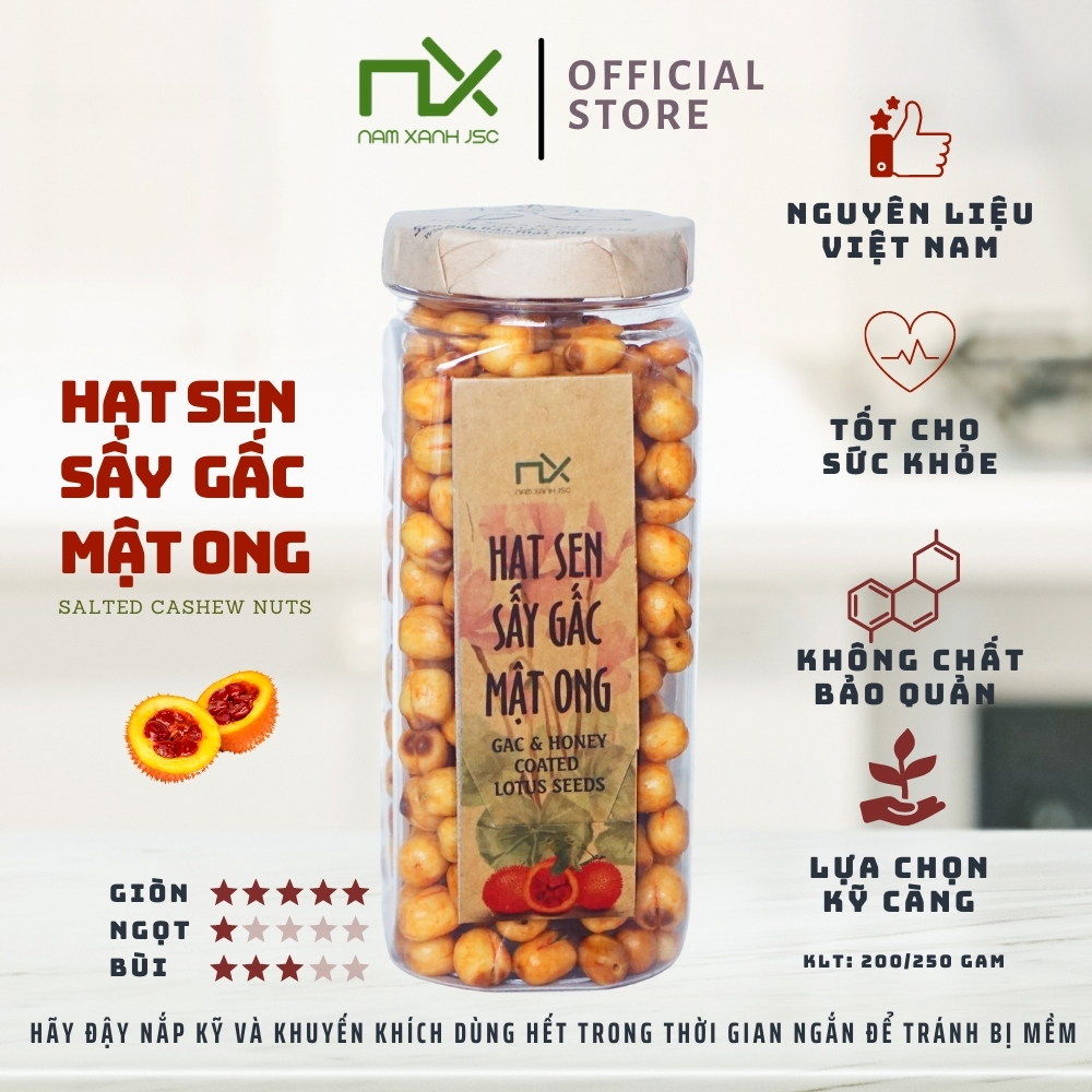 Hạt Sen Sấy Gấc Mật Ong 200g/ Gac And Honey Coated Lotus Seeds 200g
