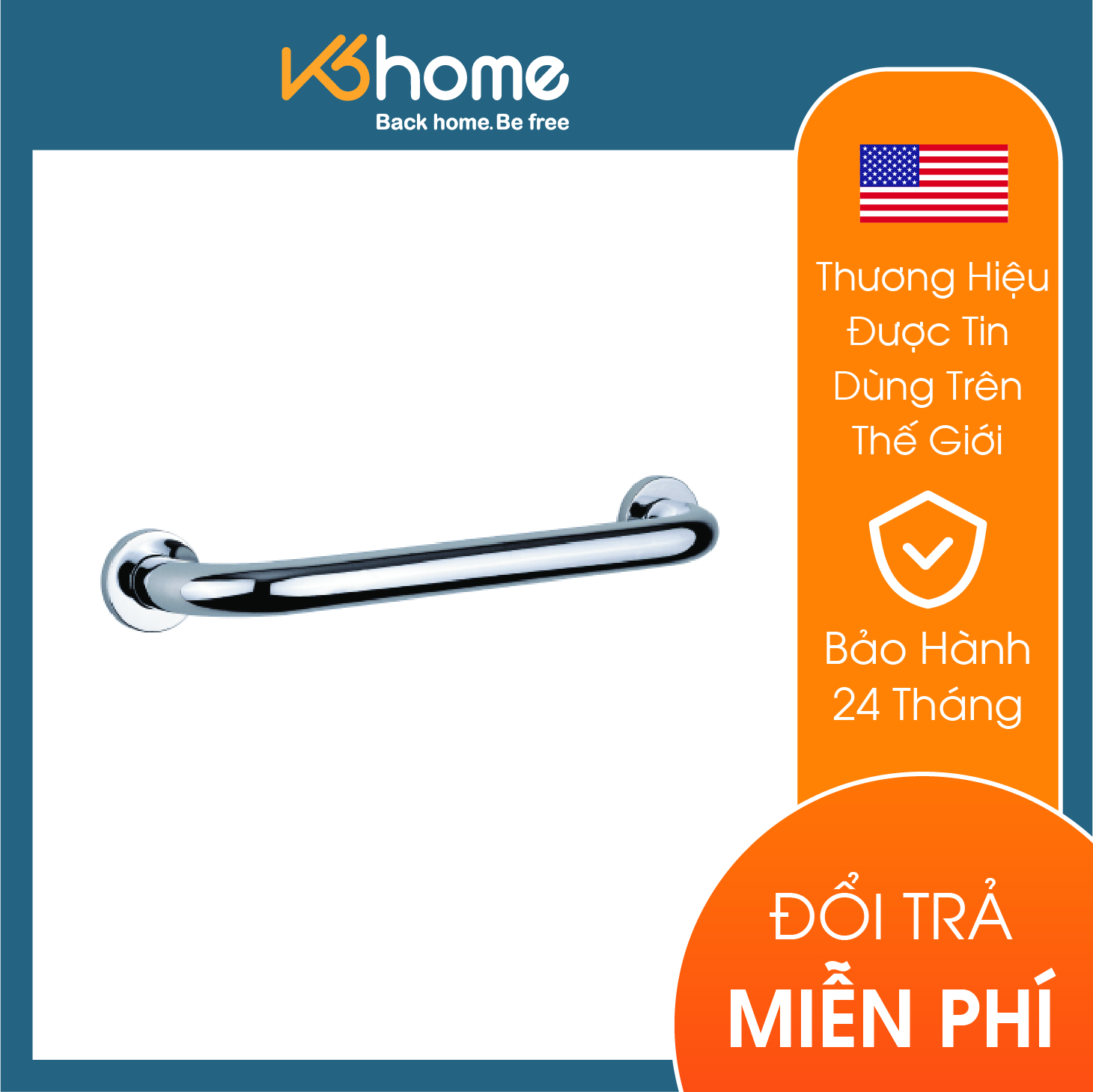 Thanh tay vịn inox nhà tắm 30cm  Moen - 90001