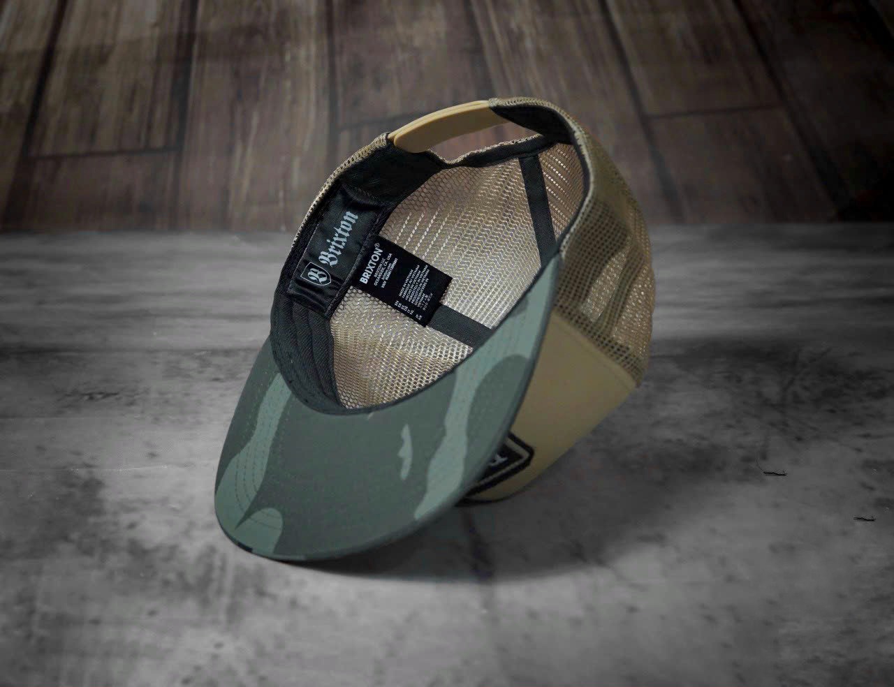 Nón snapback, mũ hiphop Brixton rằn ri vải kaki Form chuẩn đẹp (Ảnh thật)