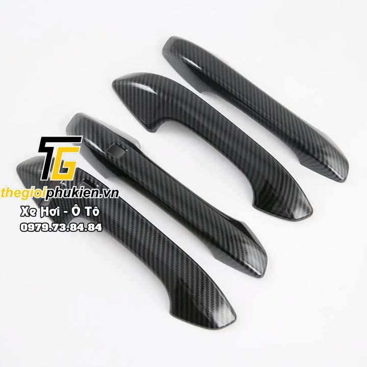 Bộ ốp tay nắm cửa, hõm cửa xe KIA Cerato 2019 - 2021 vân Carbon