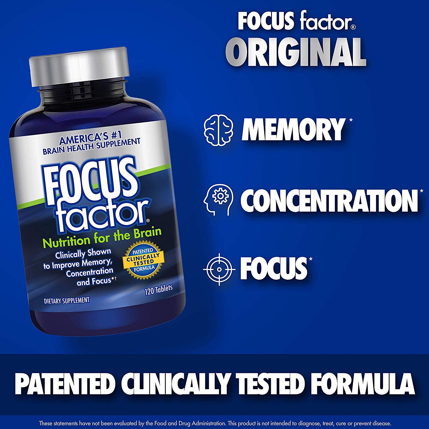 Thực phẩm bổ sung viên uống bổ Não - Focus Factor 180 viên của Mỹ  (mẫu mới nhất)