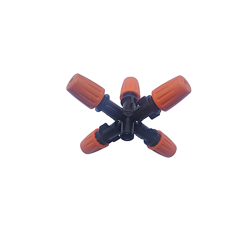 Béc Phun Sương 5 Hướng Màu Cam Nối Lỗ 6 Ly Tưới Lan, Lám Mát Sân Vườn