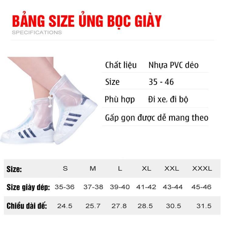 Ủng bọc giày đi mưa thời trang cho Nam/Nữ - Có size từ 35-46