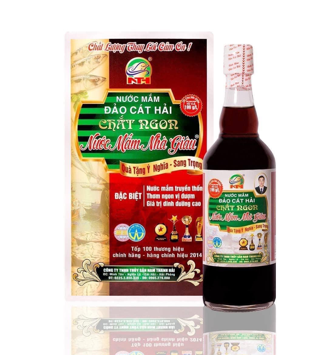 Hộp 4 chai Nước mắm Chắt Ngon nhà giàu Độ đạm cao, dung tích 500ml