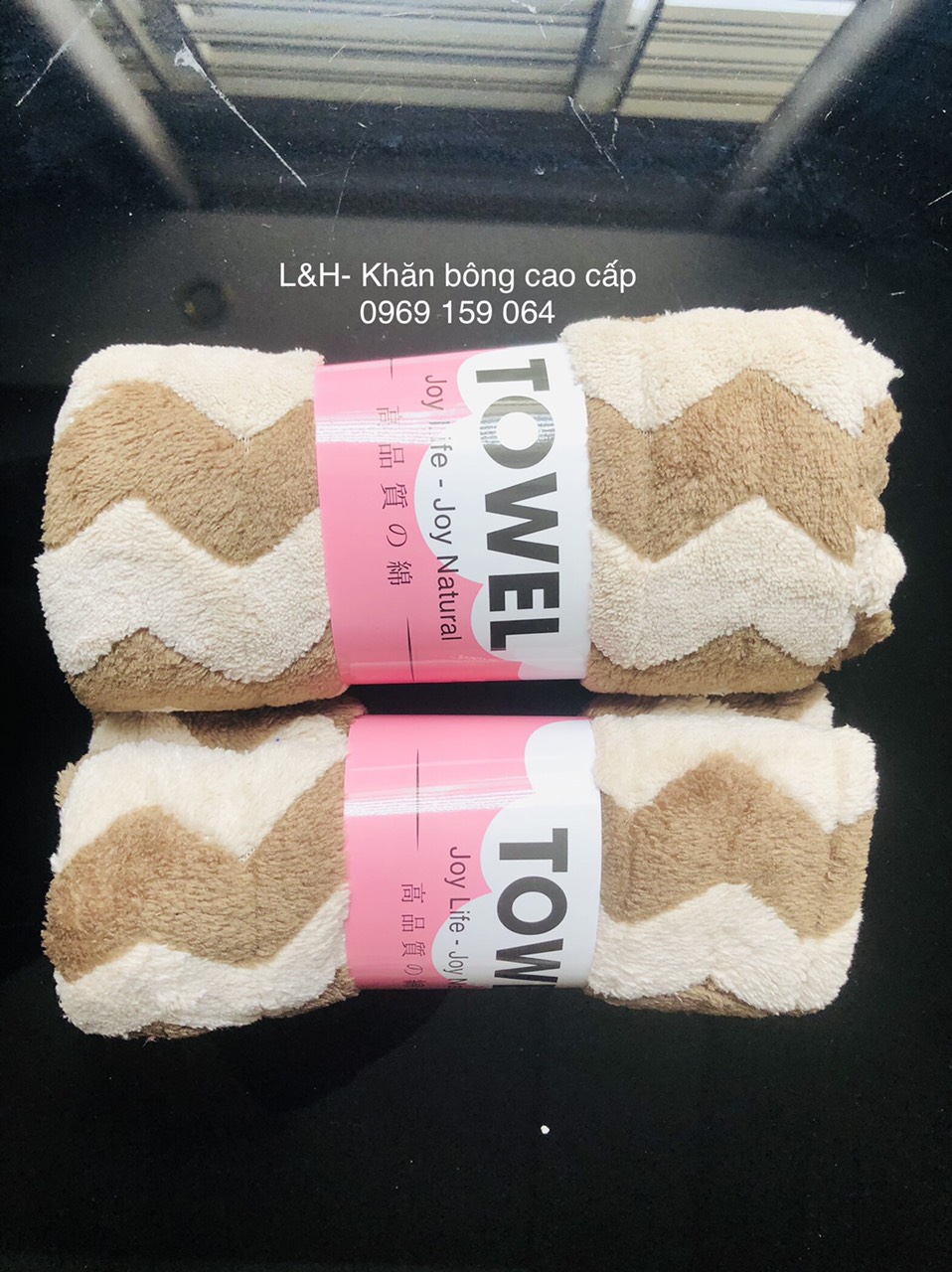 Khăn lau tóc lông cừu, sóng to, KT 35x75cm