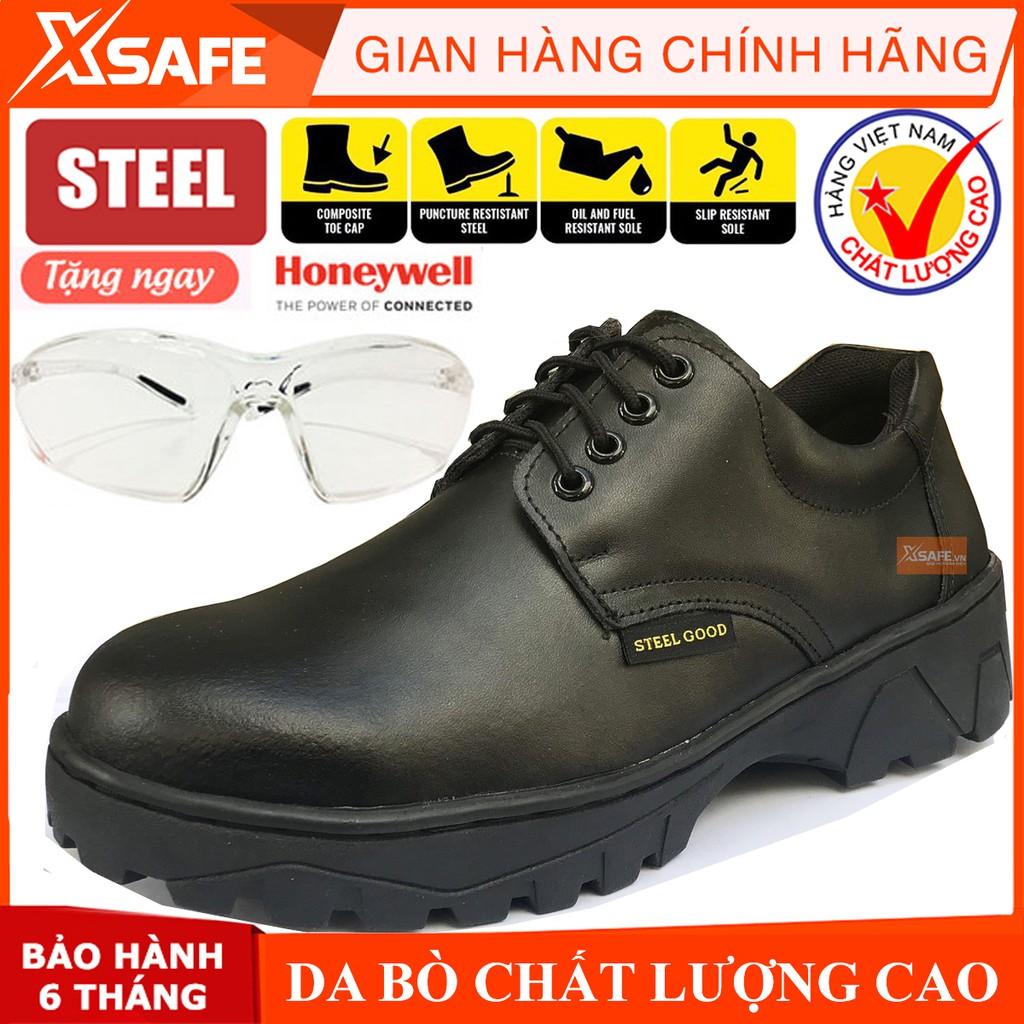 Giày bảo hộ lao động Steel Good da bò thật (Đen) Giày bảo hộ chống đinh chống va đập kháng dầu