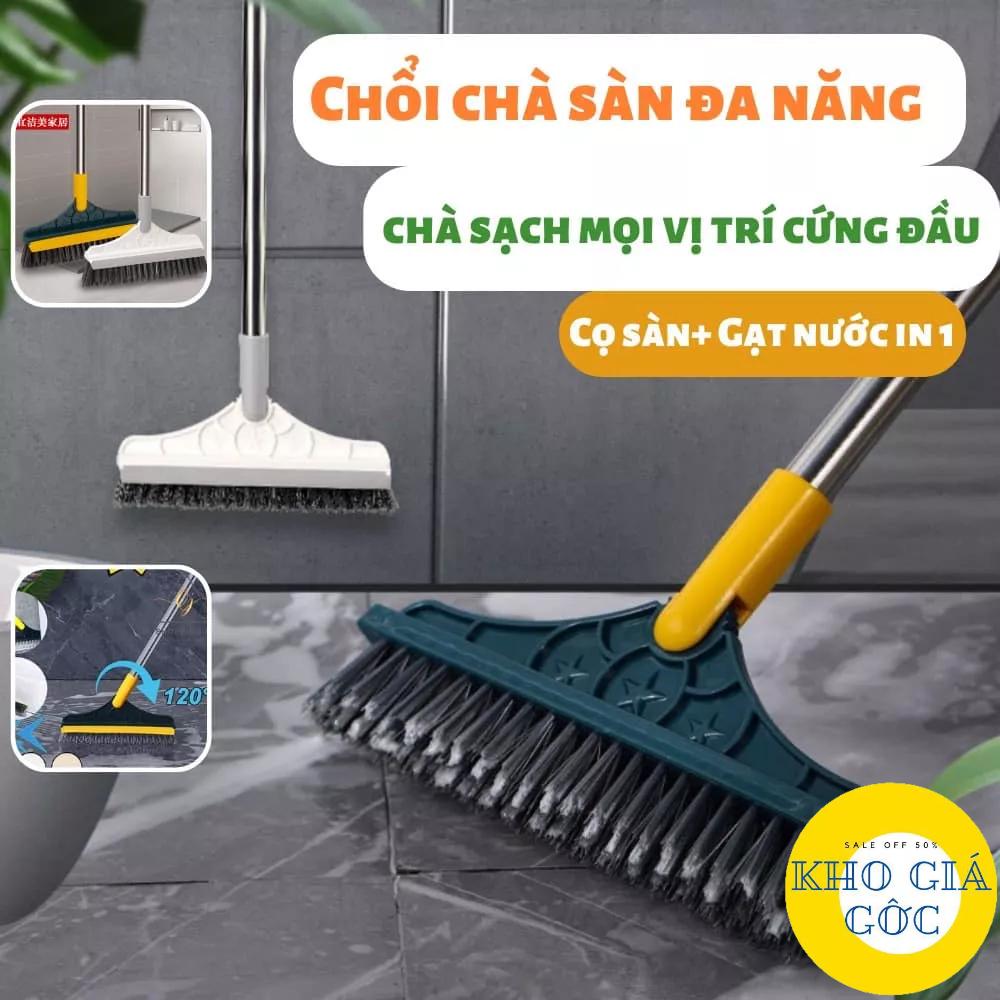 Chổi cọ nhà vệ sinh, cọ sàn, cán dài 2 trong 1 siêu đa năng - cây cọ sàn nhà tắm xoay 120 độ Kho Giá Gốc