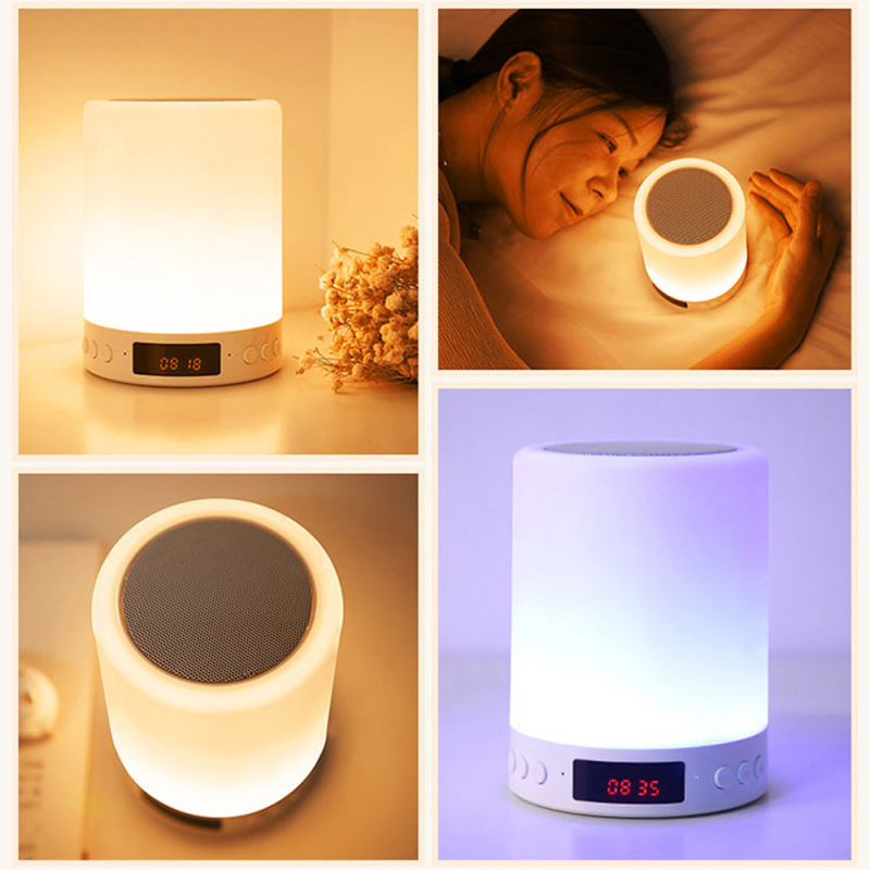 Loa Bluetooth Không Dây 2in1 Kết Hợp Đèn Ngủ, Đèn Led Cảm Ứng Đổi Màu Theo Nhạc Đèn LED, đèn bàn, đèn phòng ngủ