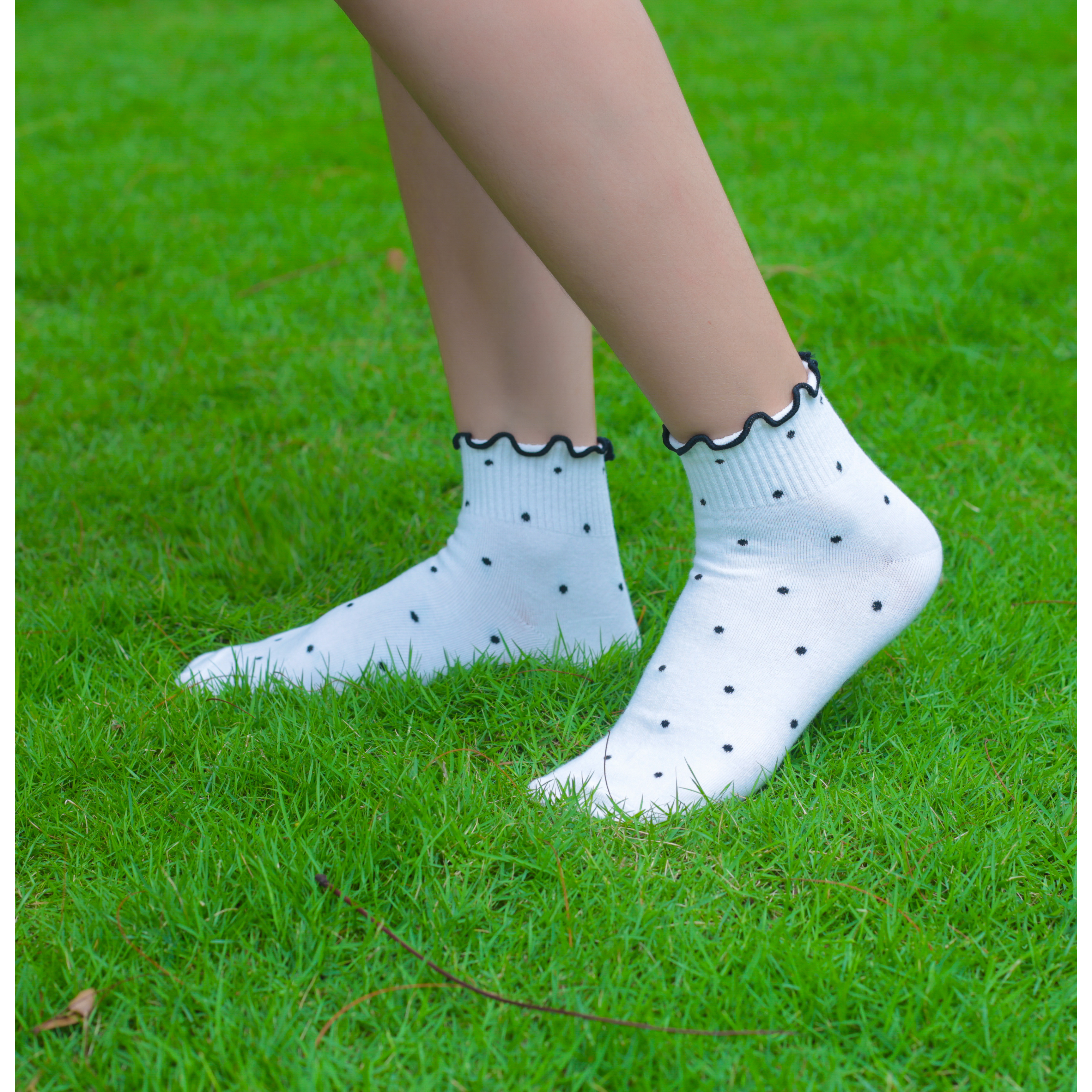 Tất vớ Nữ cao cấp, nhập khẩu Hàn Quốc thương hiệu KIKIYA SOCKS - Vớ chấm bi W-C-025