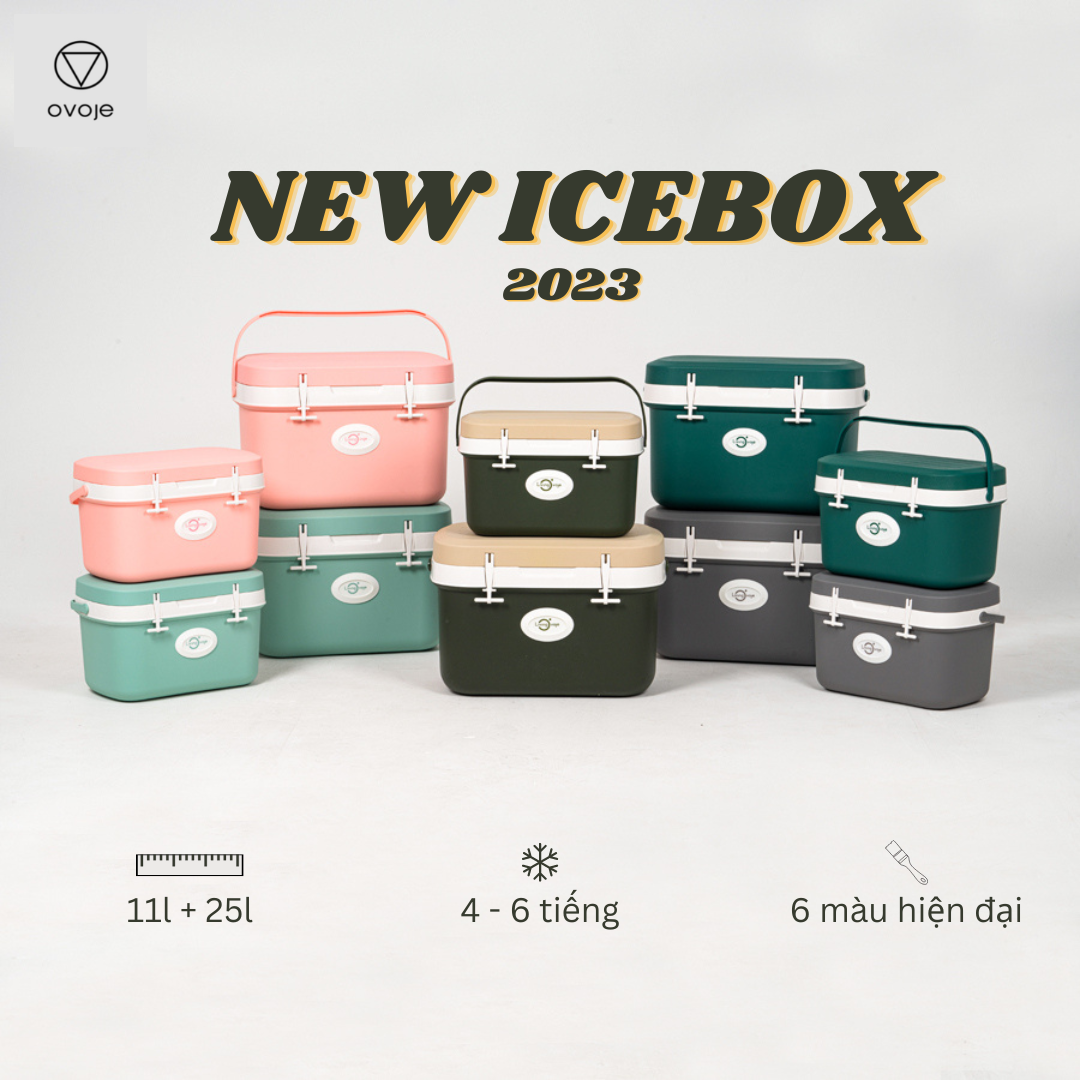 Thùng đá cắm trại ICEBOX ICE BOX  Thùng giữ nhiệt - Living on Dung tích 11L - Nhiều màu giữ lạnh lâu - THÙNG ĐÁ TIỆN DỤNG