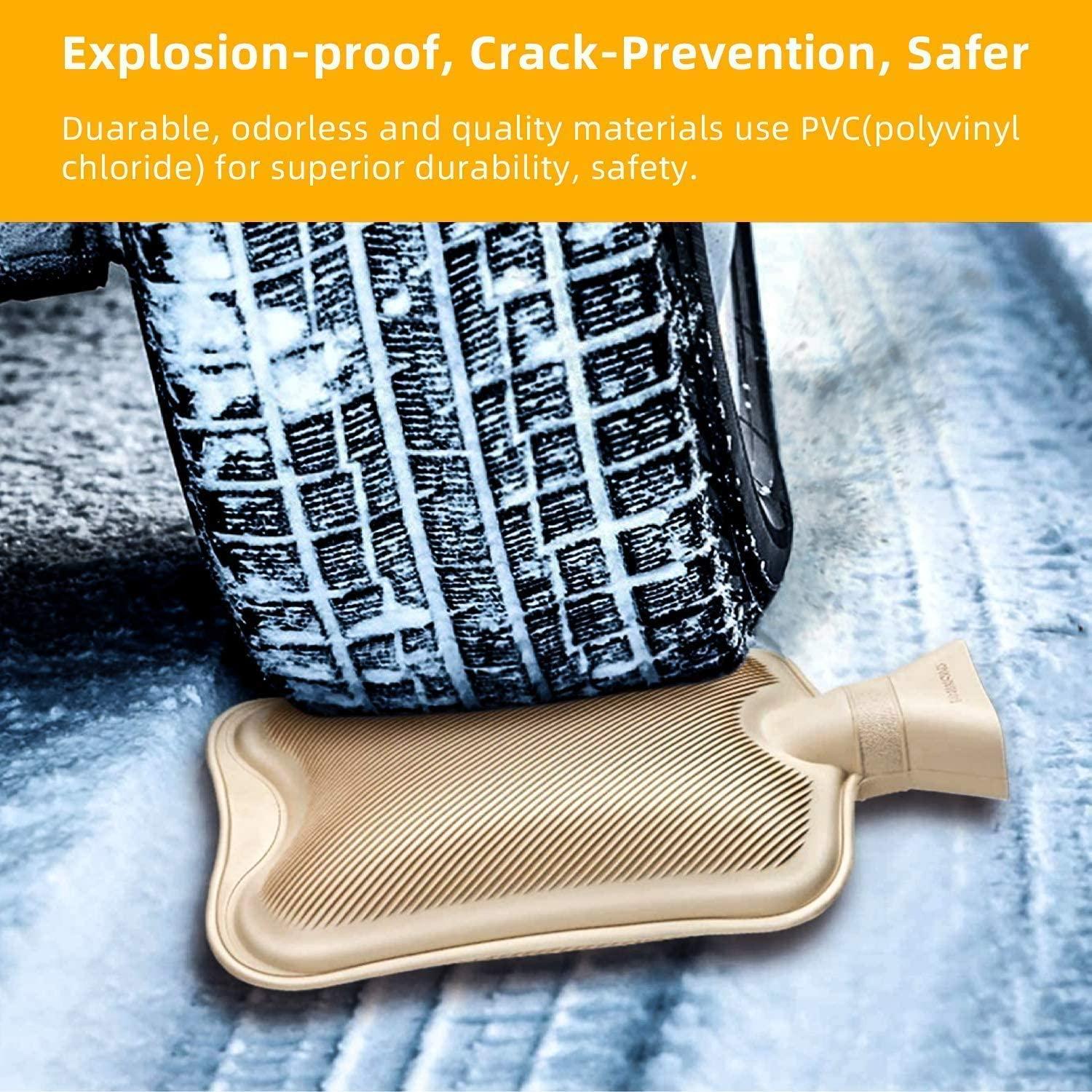 Chai nhiệt có nắp, chai nước nóng với nắp eo mềm để điều chỉnh đau, vai và lưng mệt mỏi, đau cổ, chai giường cho trẻ em và người lớn