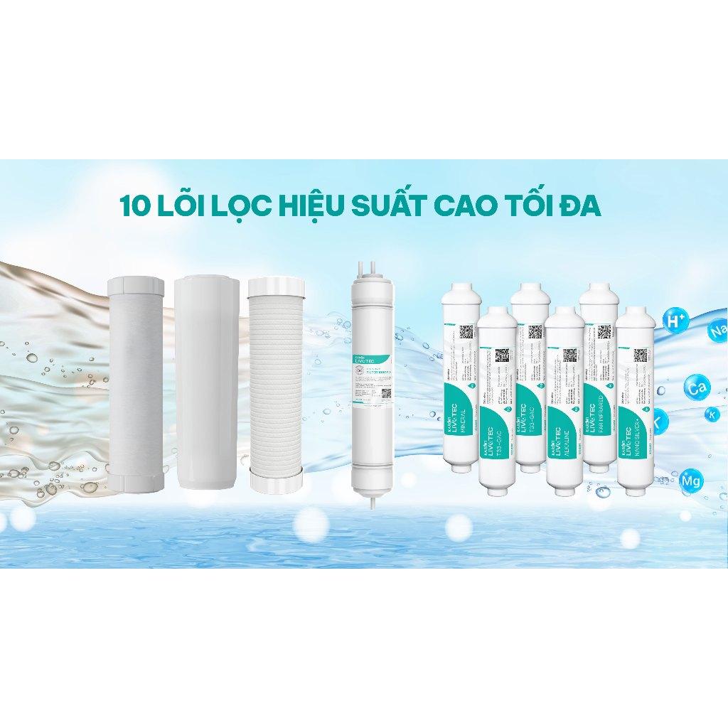 [TẶNG BỘ LÕI] Máy lọc nước 10 lõi lọc KAROFI Livotec 512, Màng RO Hàn 100GDP, Lõi Nano Silver ngăn tái nhiễm khuẩn - Hàng Chính Hãng