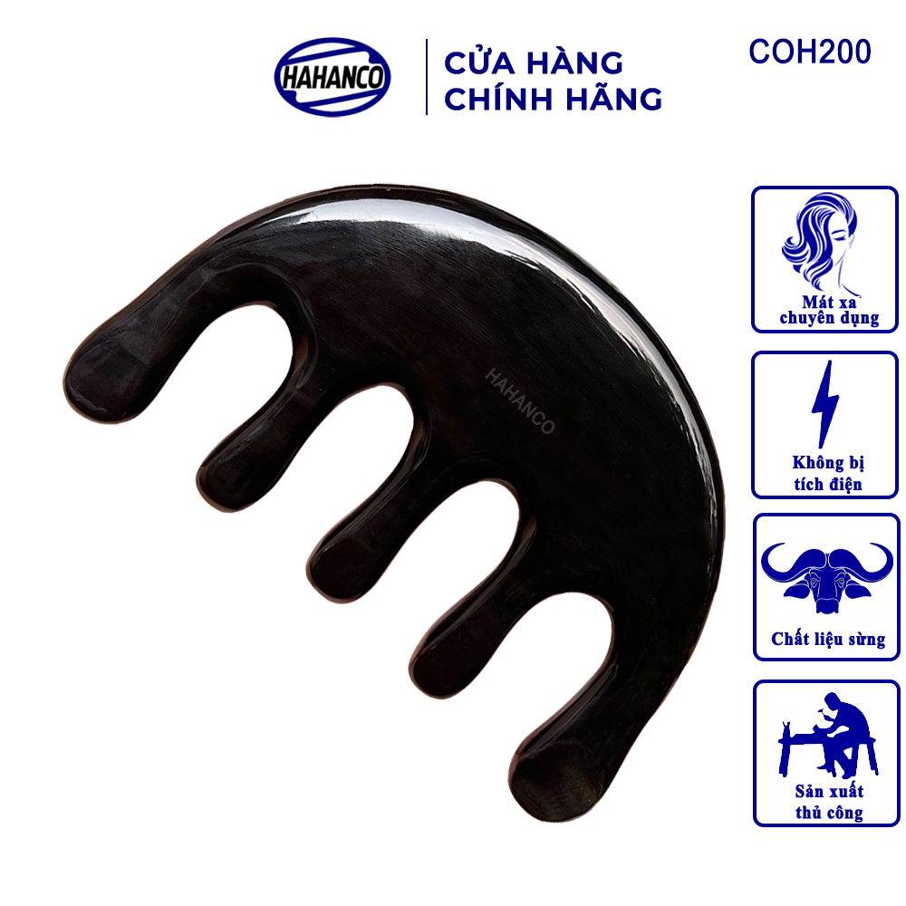 Lược Sừng Dưỡng Sinh 5 Răng HAHANCO Mát Xa Toàn Thân Đả Thông Kinh Lạc - COH200B