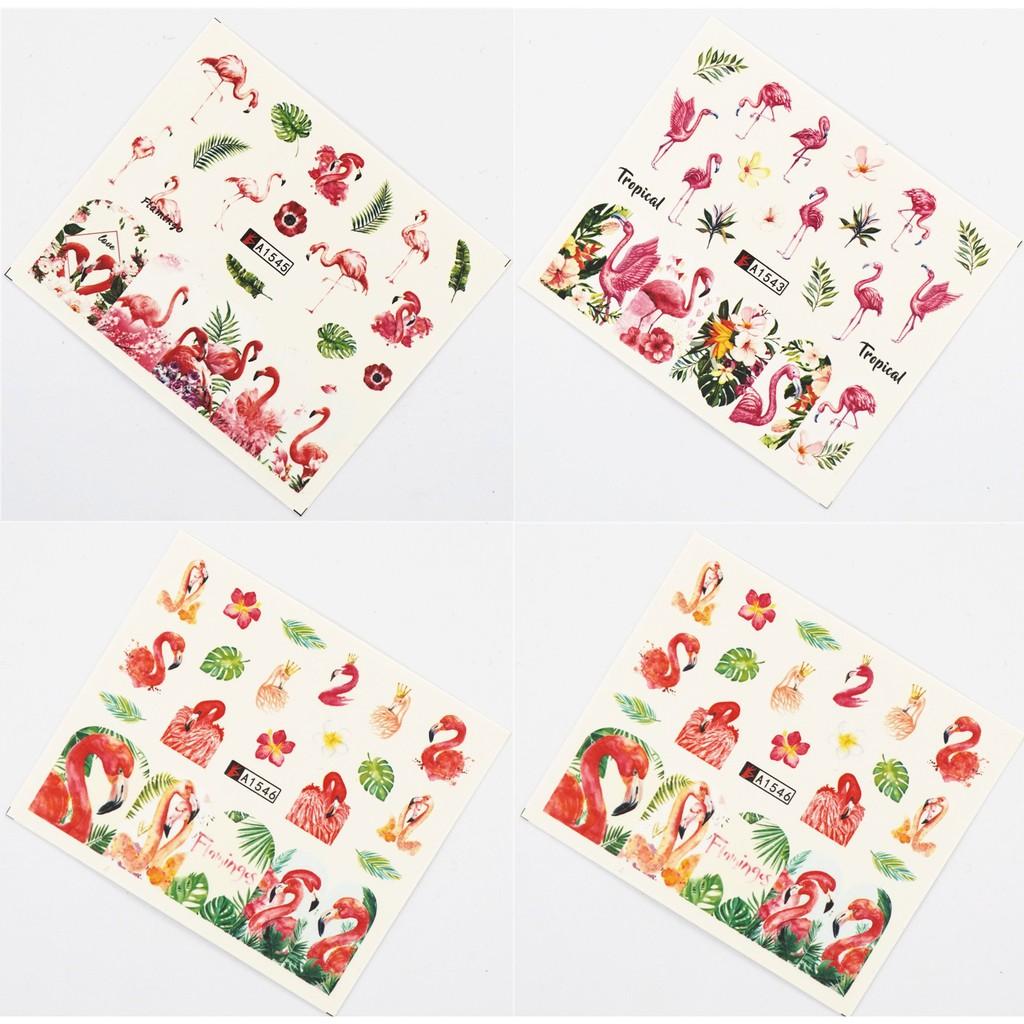 Sticker nước 12 set - hồng hạc