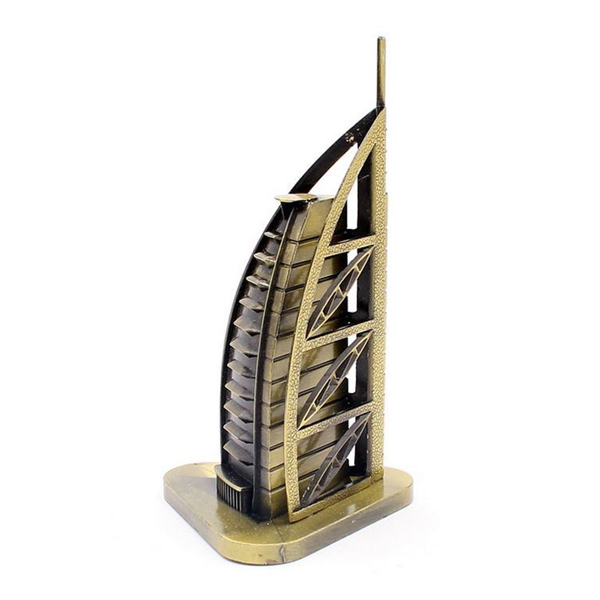 Mô hình khách sạn Burj Al Arab cao 15 cm (Màu Vàng Rêu)