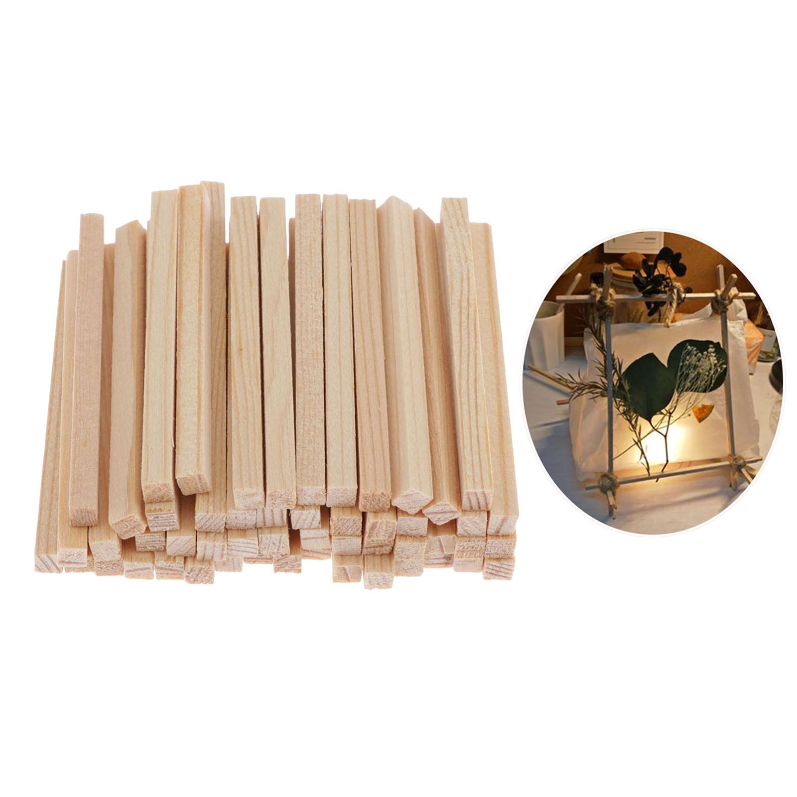 100pcs Unfinished Wooden Wooden Sticks Rod DIY House Airplane Modeling
