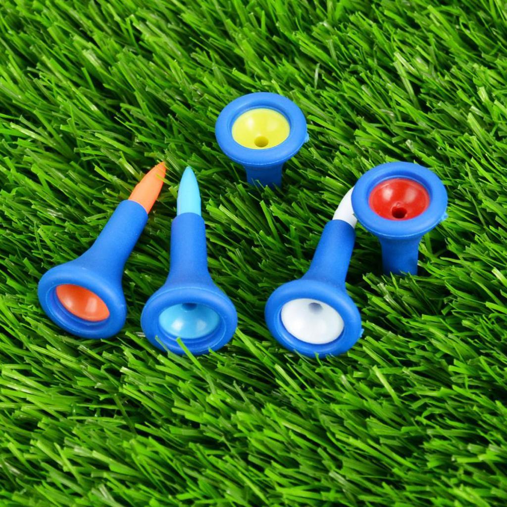 7-50pack 5 Pieces/Set Durable Soft Rubber Cushion Top Golf Tees Random Color