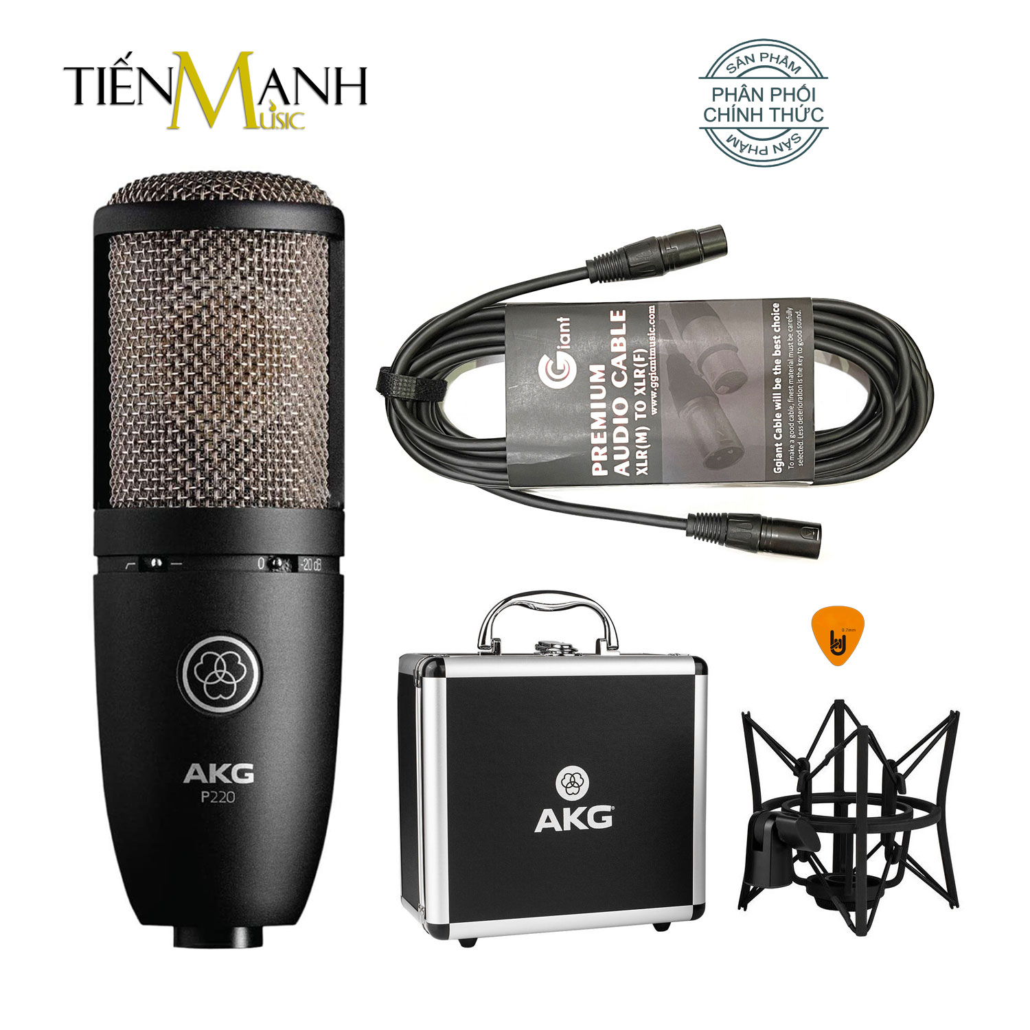 Micro AKG P220 Mic Condenser Thu Âm Phòng Studio, Biểu Diễn Chuyên Nghiệp, Microphone Vocal Cardioid Hàng Chính Hãng