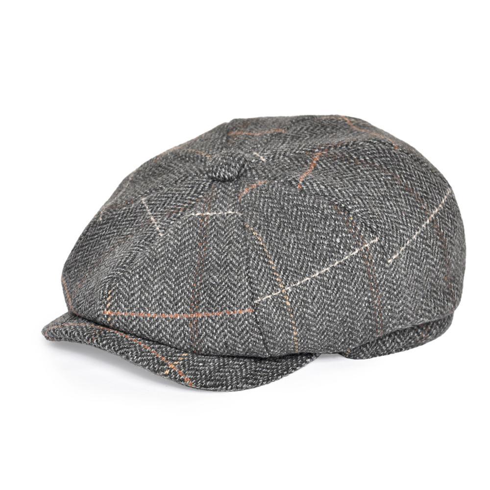 Feinion Newsboy Nắp Cho Nam Nữ 50% Len Tweed Dẹt Mũ Sừng Trâu Cabbies Driver Lá Xanh Lá Vàng 068