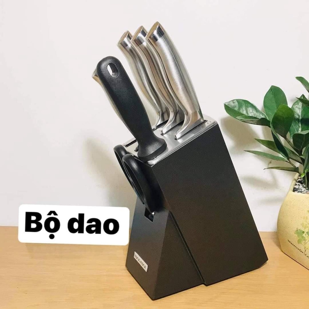 Bộ Dao 7 Món Kèm Đế Đựng Cao Cấp CKK301 (cam kết hàng chuẩn, y hình)