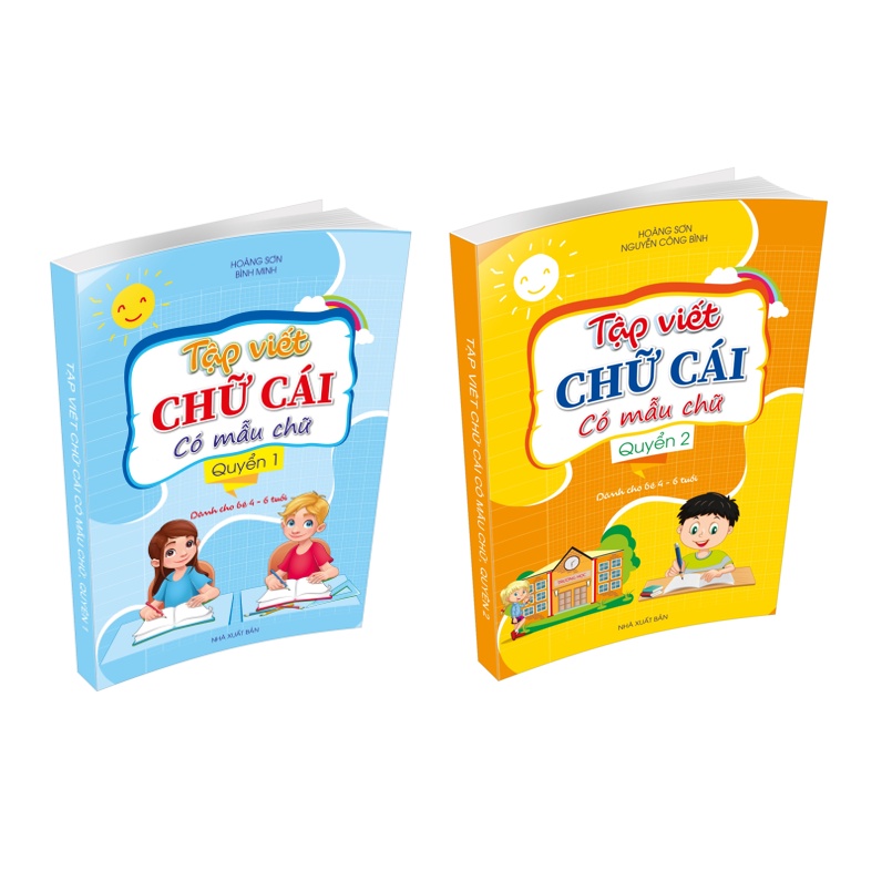 Sách - Combo Tập viết chữ cái có mẫu chữ quyển 1 + 2 dành cho bé 4- 6 tuổi (HA)