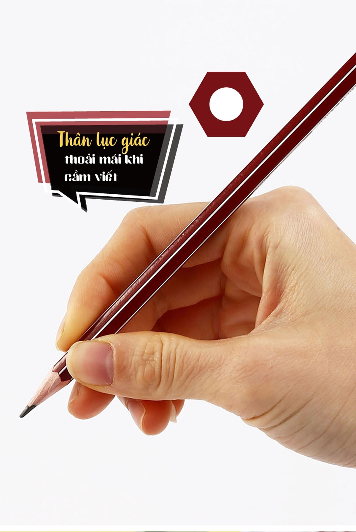 Bút chì gỗ STABILO 2B thân sọc trắng - Sọc cam trắng đuôi tím