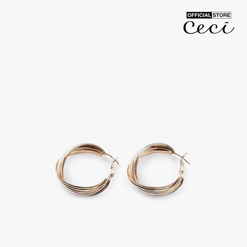 CECI - Khuyên tai nữ khoen tròn dạng xoắn thời trang CC1-07000108