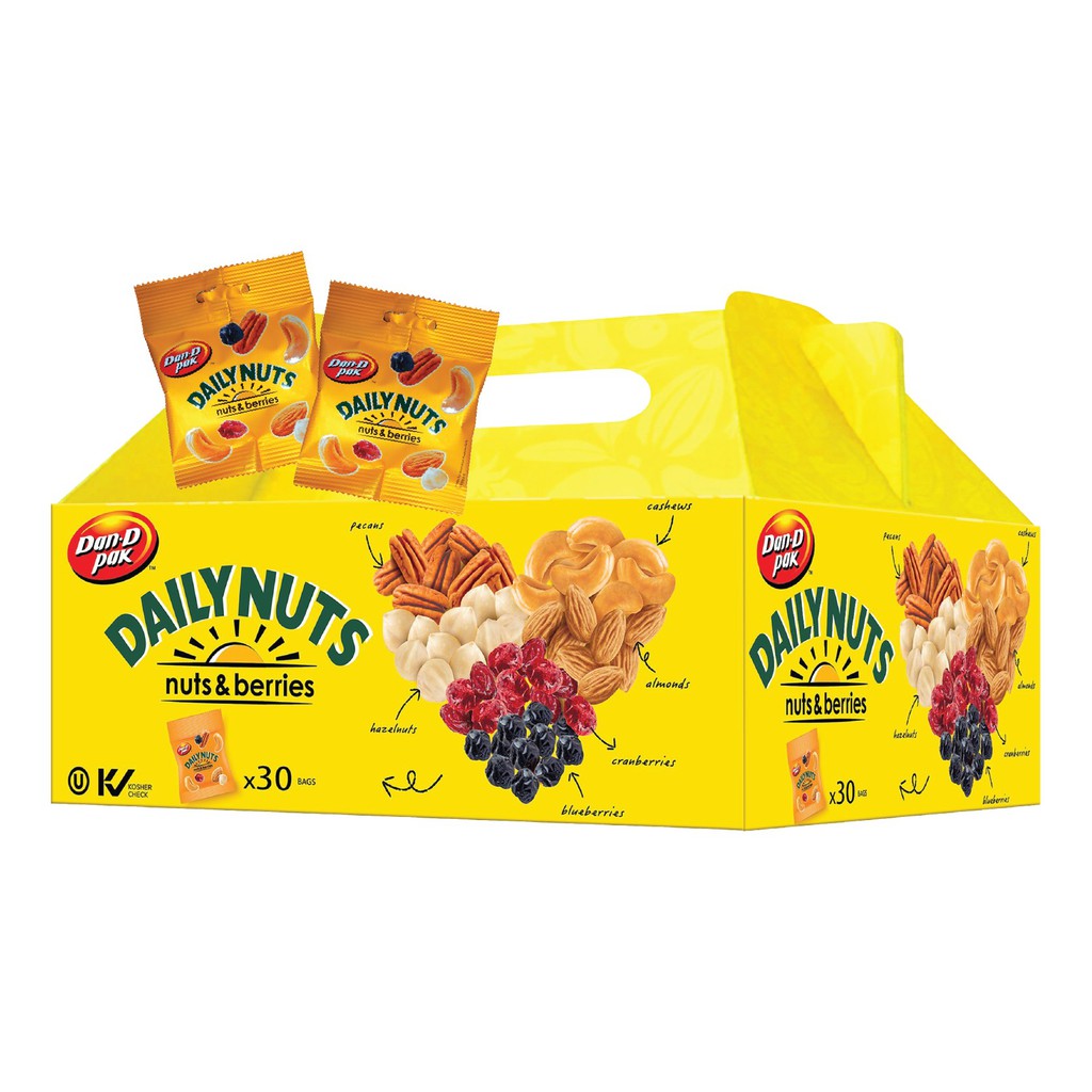 HẠT DINH DƯỠNG HỖN HỢP DAILY NUT 25gr x 20 DAN D PAK xuất khẩu Đài loan, sản phẩm là sự hòa quyện của các loại hạt cao cấp