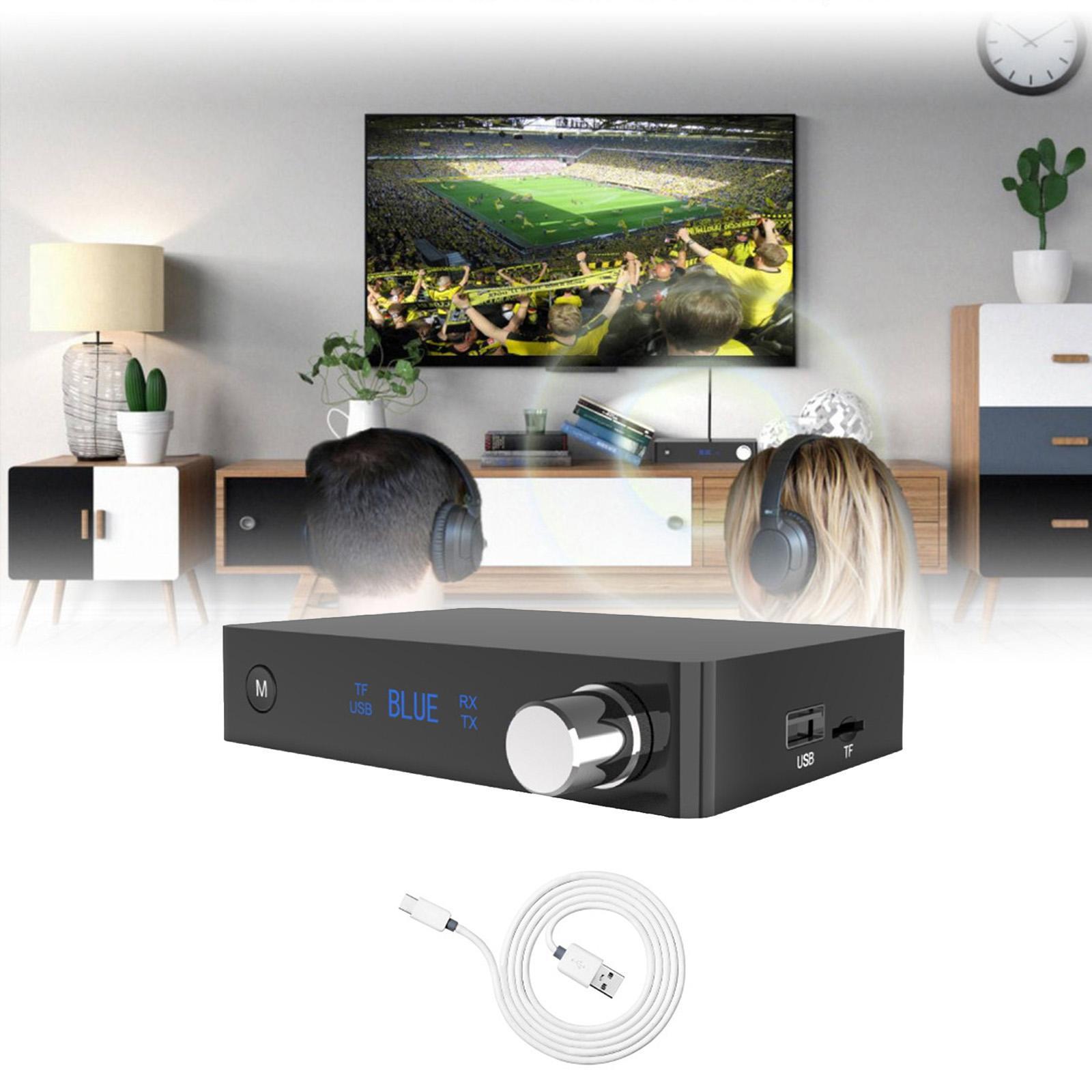 Bluetooth V5.0 Transmitter and Receiver with 3.5mm Jack Adapter for TV Headphones Speaker Car Stereo - Low Latency for HiFi Sound