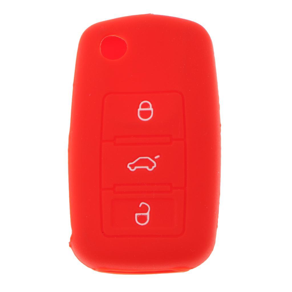 2-5pack Silicone Remote Key Case For VW Polo Passat B5 Golf 4/5/6 Jetta Mk6 Red