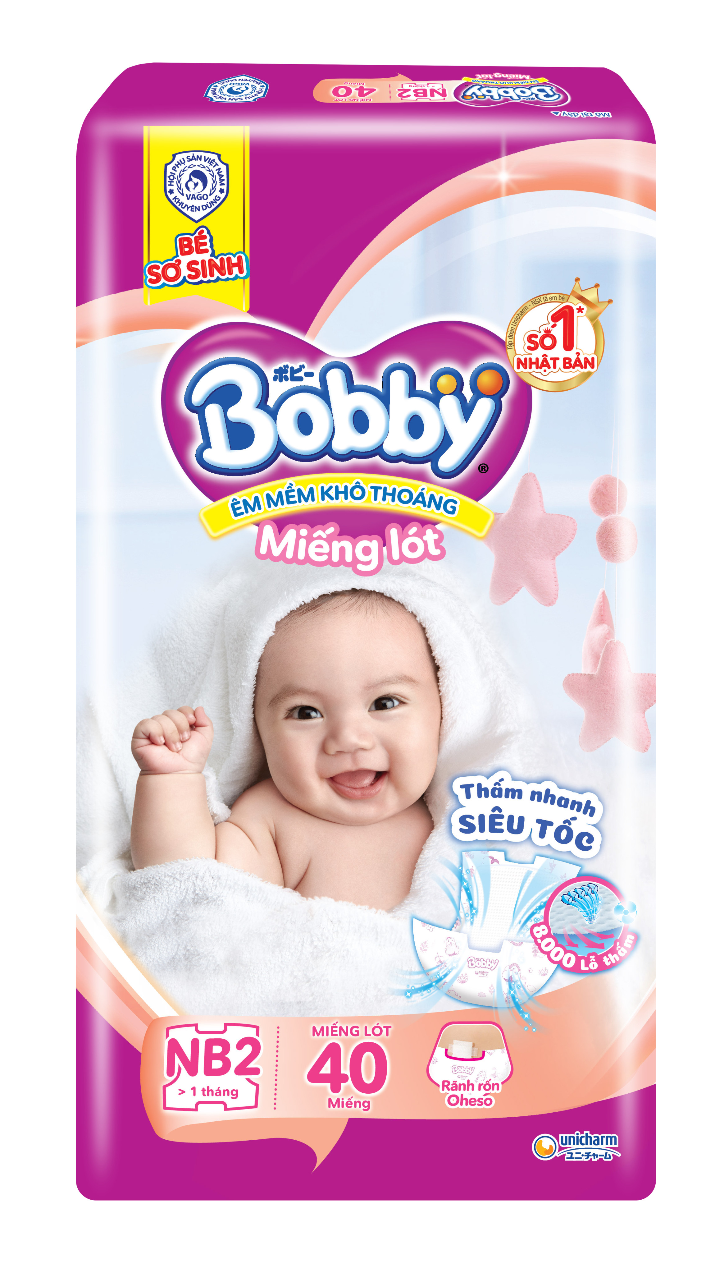 Miếng Lót Sơ Sinh Bobby Fresh Newborn 2 - 40 (40 Miếng)