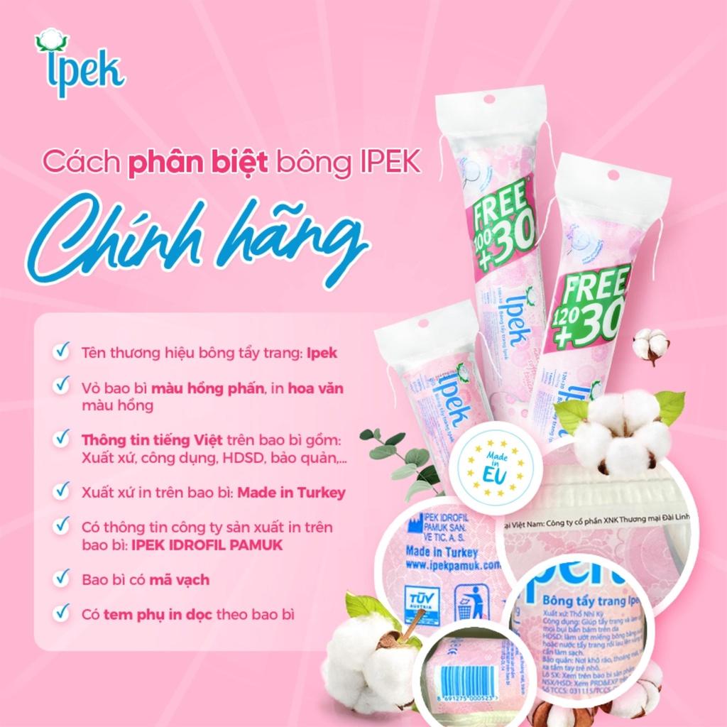 Bông Tẩy Trang Ipek Klasik 100% Cotton Pads Thổ Nhĩ Kỳ (80/130/150 Miếng)