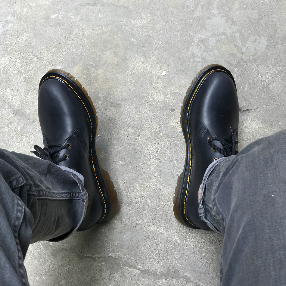 Giày nam da bò cao cấp Dr.martens 1461 MAD Shoes Đen Sáp