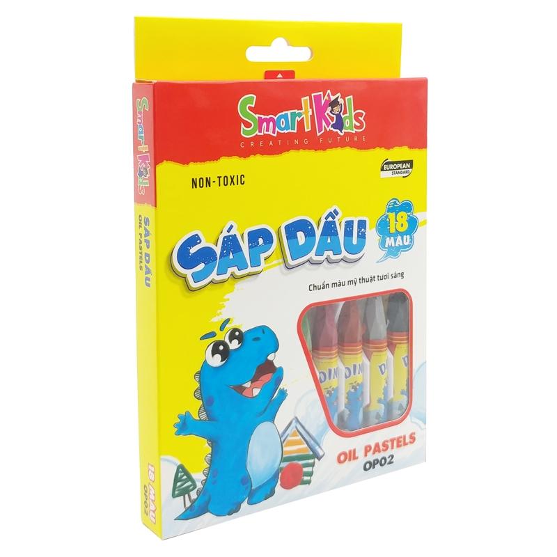 Sáp Dầu 18 Màu Dino - Smart Kids OP02