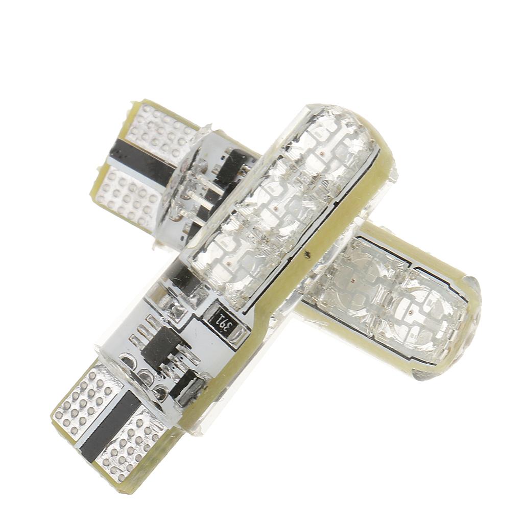 2 Pieces T10 6LED Car Dome Reading Light Lamp Bulb RGB with Remote Control