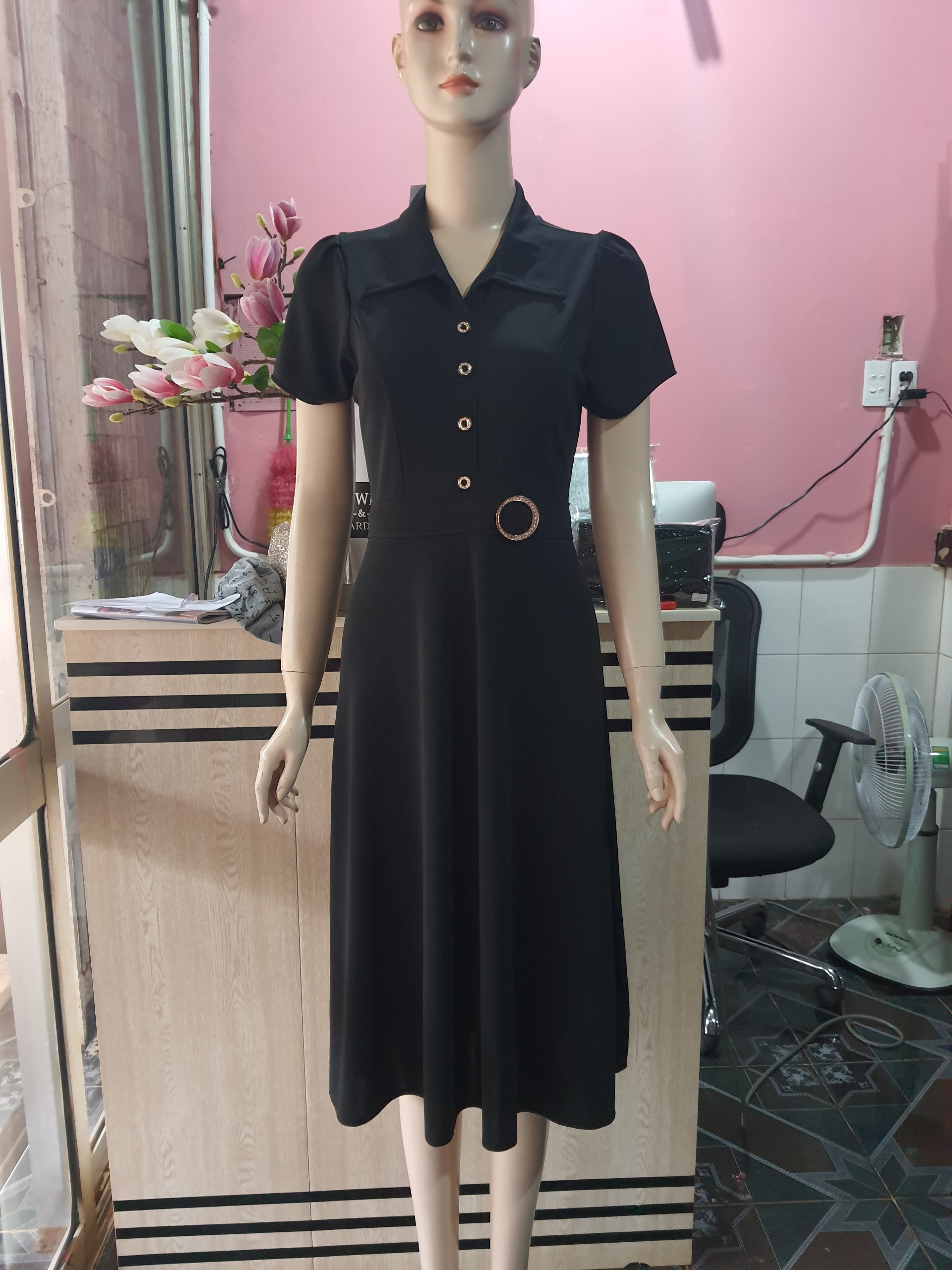 Đầm Xòe Cổ Sơ Mi thanh lịch cho Chị/Em công sở,hoặc đi chơi,đi tiệc