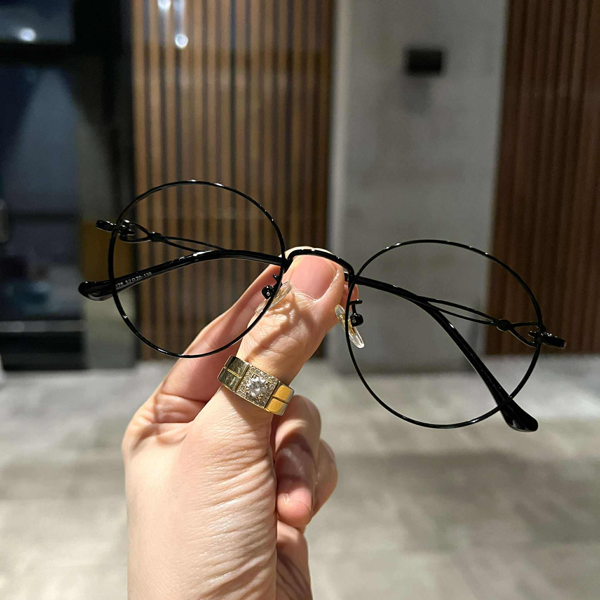 Kính thời trang dáng Mắt tròn xoe kim loại cao cấp