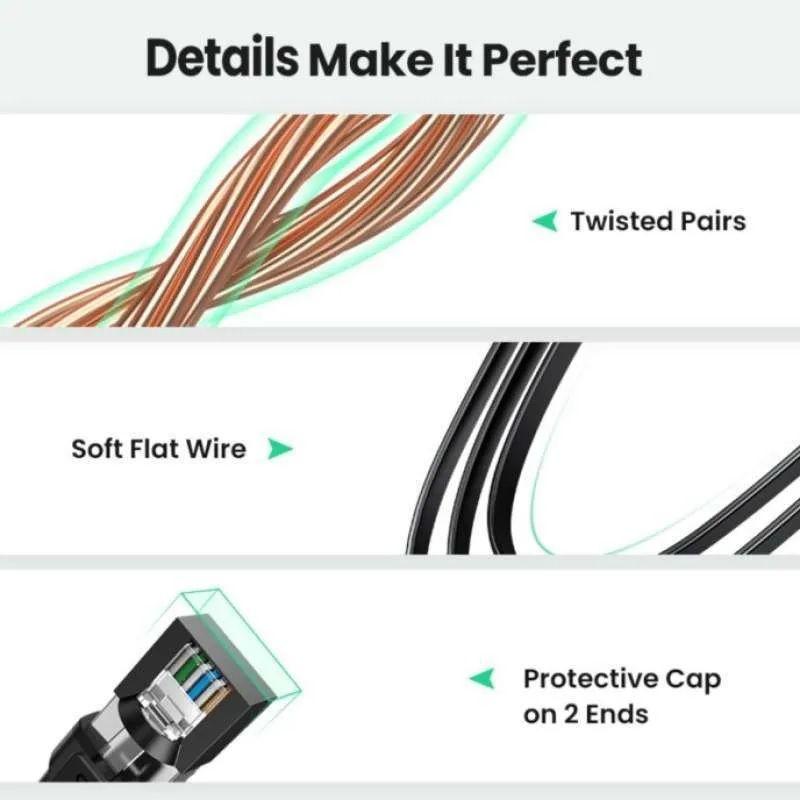 Ugreen UG10981NW134TK 2M CAT8 U-FTP 2000Mhz 30AWG cáp mạng màu đen - HÀNG CHÍNH HÃNG