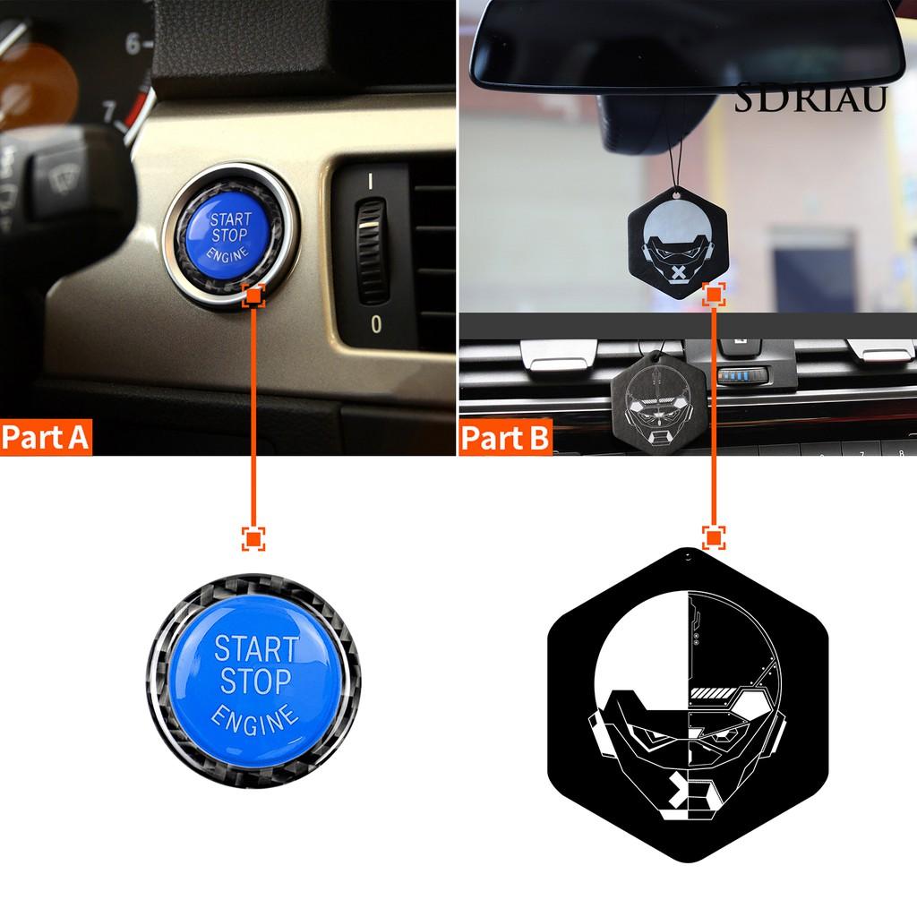 Bộ 2 Miếng Dán Trang Trí Nút Khởi Động Xe Hơi Bmw E90 E92 E93