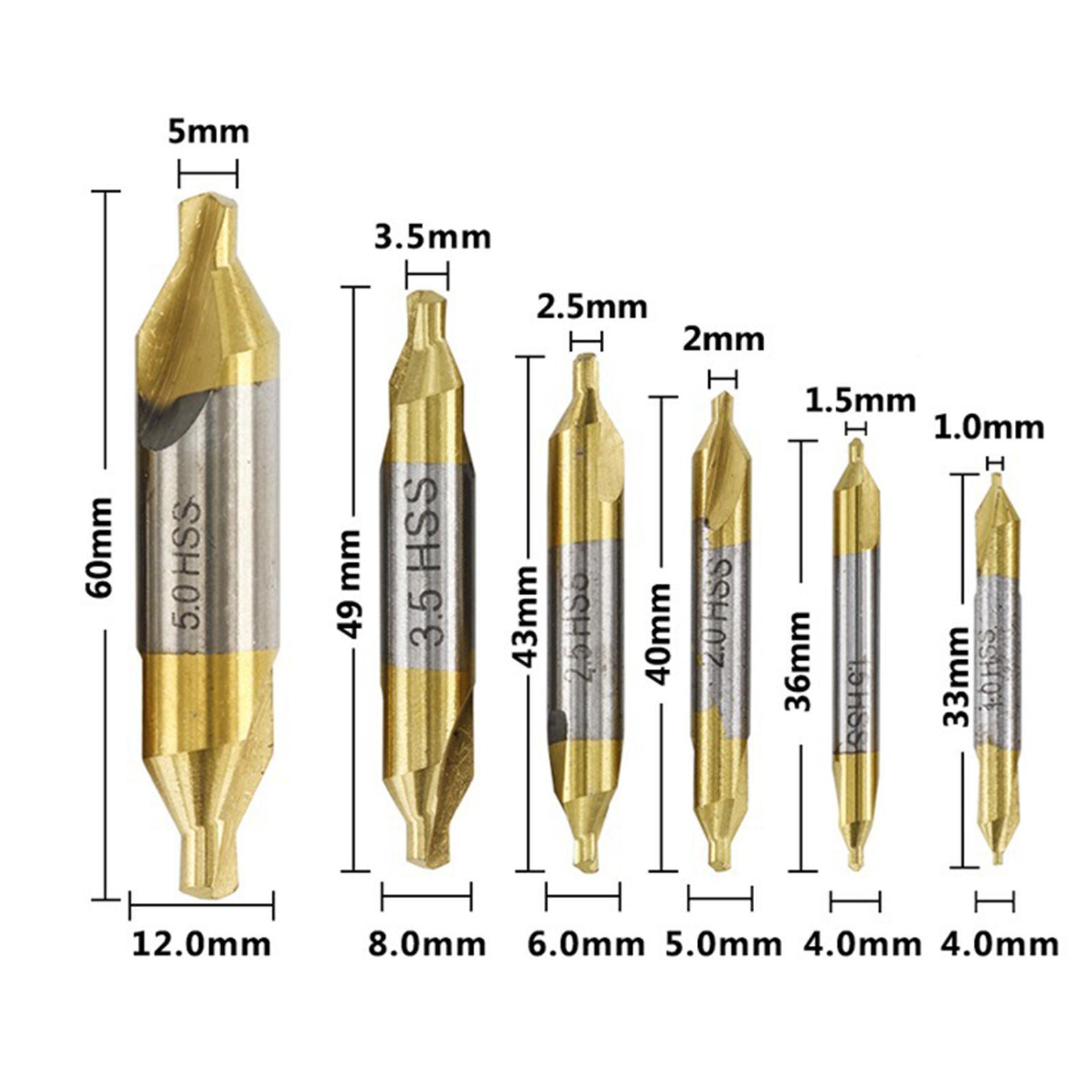 2X 6 Pieces HSS Centering  Set Countersink Lathe Bit Sharp Durable